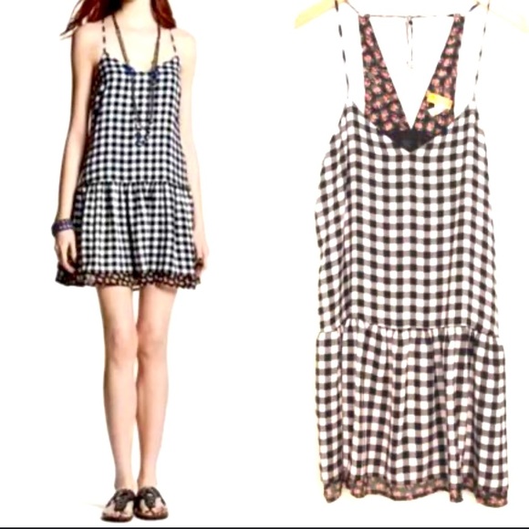PRINCESS VERA WANG GINGHAM & FLORAL DROPPED WAIST SUMMER DRESS, size Large - Picture 1 of 5